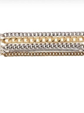 Jenny Bird Two-Tone Gold and Silver Multi-Row Chain Bracelet